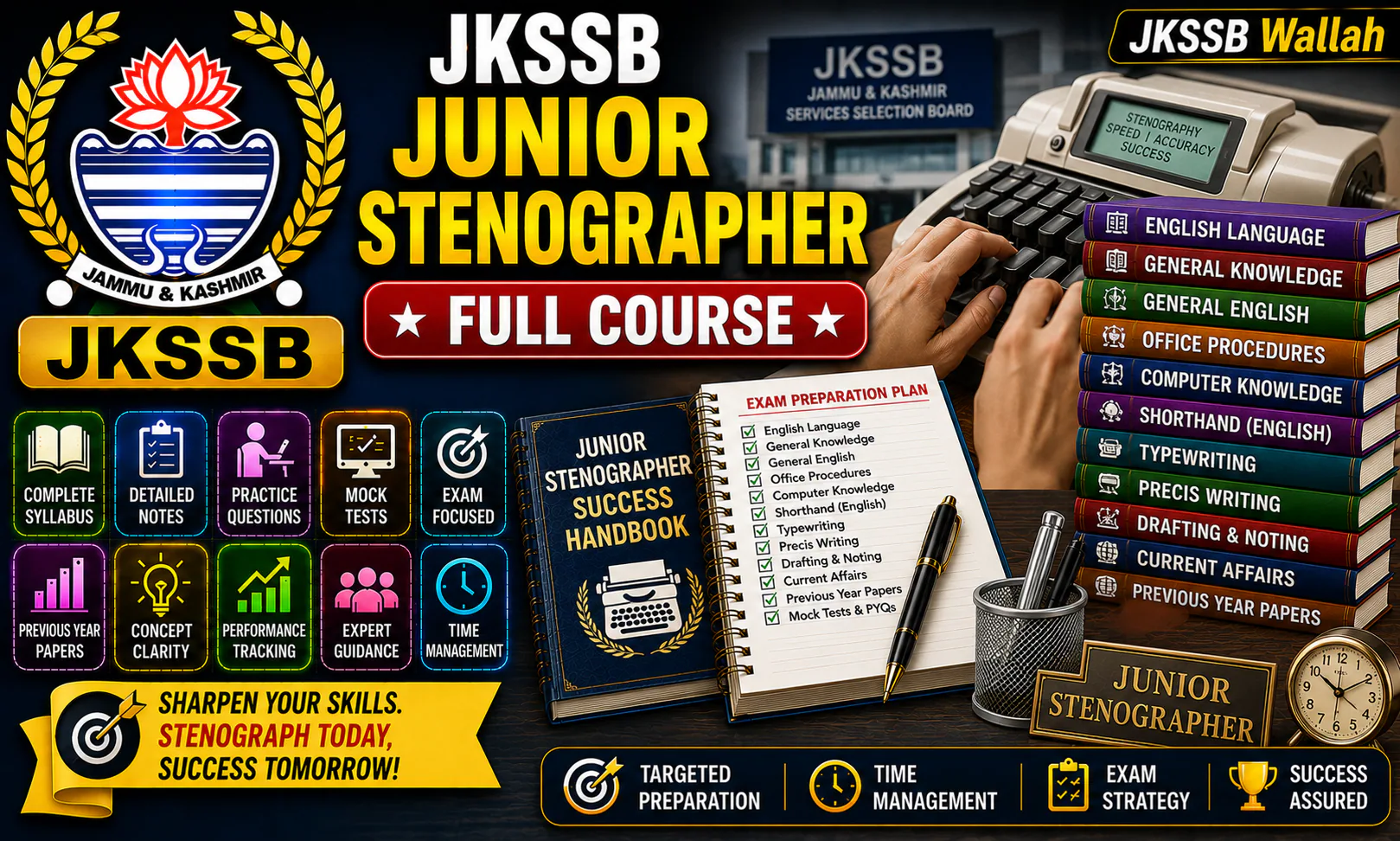 JKSSB Junior Stenographer Full Course